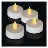 EMOS Led-theelichtjes, 4 stuks, vlamloze witte kaarsen met flikkereffect, decoratie voor Kerstmis, Allerheiligen, feesten, IP20 voor binnen, met batterij, vintage warmwit