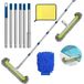 Set de brosses de piscine avec manche télescopique et chiffon de nettoyage