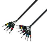 Adam Hall 3 Star Serie kabel 4 x 6,3 mm jack stereo naar 8 x 6,3 mm jack mono (5 m)