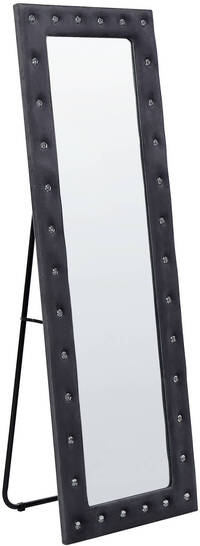 Beliani ansouis - staande spiegel-grijs-fluweel