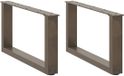 vidaXL Salontafelpoten 2 stuks U-vormig 60x(30-31) cm staal naturel