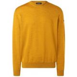 MAERZ Merino Superwash Classic Fit Trui ronde hals Zoete mosterd, Effen