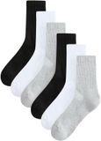 Next Essential set van 6 paar sportsokken voor heren - Zwart/Wit/Grijs