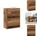 vidaXL Kasten met 4 lades, 2 stuks, met een antieke houtlook, 60x31x40 cm