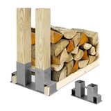 Relaxdays Houtopslag DIY, Set van 2, Metaal, Zilver