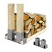 Relaxdays Houtopslag DIY, Set van 2, Metaal, Zilver