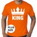 Shoppartners Oranje Koningsdag King grote maten shirt heren 3XL
