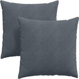 vidaXL - Zitkussens - 2 stuks - Donkergrijs - 80 x 80 cm - Corduroy stof