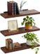 Merkloos / Sans marque Relaxdays Wandplank zwevend - set van 3 - 100 cm - industrieel - bruin-zwart
