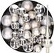 Decoris Kaemingk B.V. Kerstversiering kunststof kerstballen met glazen piek zilver 6-8-10 cm pakket van 45x stuks