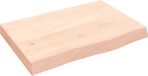vidaXL Tafelblad - 60x40x(2-6) cm - Onbehandeld Massief Eikenhout
