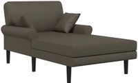 vidaXL Chaise longue Gris Similicuir