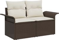 vidaXL Banc de jardin avec coussin Marron 141 x 62 x 69 cm polyrotin