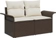 vidaXL Banc de jardin avec coussin Marron 141 x 62 x 69 cm polyrotin
