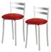 Deux tabourets de cuisine avec dossier, similicuir, rouge, hauteur d'assise 45 cm