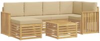 vidaXL - Salon d'extérieur - 7 pièces - Blanc et Beige - Polyester