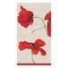 Caspari Dancing Poppies Papier Gast Handdoeken, Pack van 15, Ivoor