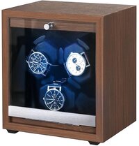 Olvy Time - Watchwinder Hout - 3 Horloges - Horloge Opwinder - Met LED Verlichting - Horloge Winder