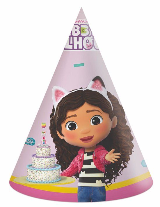 Globos Feesthoedjes Gabby's Dollhouse (6st)