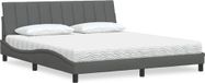 Prolenta Maison Exclusive - Bed met matras "Hanko", donkergrijs, 180x200 cm, gestoffeerd