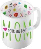 Bellatio Decorations Mok voor mama - groen - keramiek - 300 ml