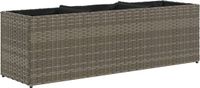 vidaXL Plantenbak met 3 potten 105x30x32 cm poly rattan grijs