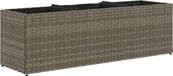 vidaXL Plantenbak met 3 potten 105x30x32 cm poly rattan grijs