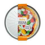 Decora 0075034 Crispy Pizza Pan, staal, 32 cm, Zilver