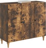 vidaXL Dressoir Gerookt eiken 89 x 34,5 x 80 cm Bewerkt hout