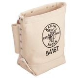 Canvas Klein Tools Canvas Bolt Bag, kleine tas voor boutopslag met bullpin lussen, riem tunnel lus verbinding, klein gereedschap 5416T, crème, 25,40 cm