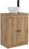 vidaXL Badkamermeubel met Wasbak Artisanaal eiken 54 x 35 x 83 cm