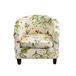Crafttable 2-delige hoes voor kuipstoel, bedrukte hoes voor fauteuils, fauteuilhoezen met print, ronde loop, meubelbeschermer met elastische onderkant, voor bar, aanrecht, woonkamer, 03