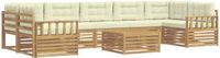 vidaXL - Buiten - bank - set - 8 - st - Wit - en - crèmekleurig - Massief - Acacia - Hout