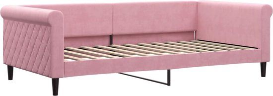 vidaXL Slaapbank 100x200 cm fluweel roze
