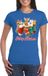 Bellatio Decorations Foute Kerst t-shirt - kerstsokken met diertjes - Merry Christmas - blauw - voor dames - kersttruien - kerstkleding XXL