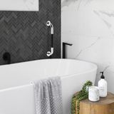 Merkloos / Sans marque Wan GmbH 2 stuks 40 cm douche handgreep RVS & Silicagel Antislip Wandgreep Zilver