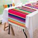 Fowecelt Table Runner tafelloper, katoen, roze, 14 × 84 inch Mexican