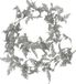 Christmas Decoration Guirlande - 2x - verlicht - met bladeren - zilver - 150 cm - lichtsnoer - kerstversiering/slinger