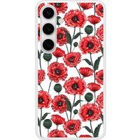 Samsung Galaxy S24 Fleurs de pavot Verstevigd hoesje met sublimatie bedrukking