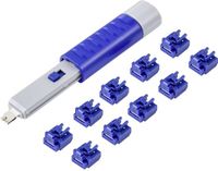 Renkforce RF-4695234 RJ45 LAN-poortslot Set van 10 stuks Zilver-blauw Incl. 1 sleutel