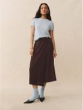 Next - Dames - Midi-rok met overslag - Bruin