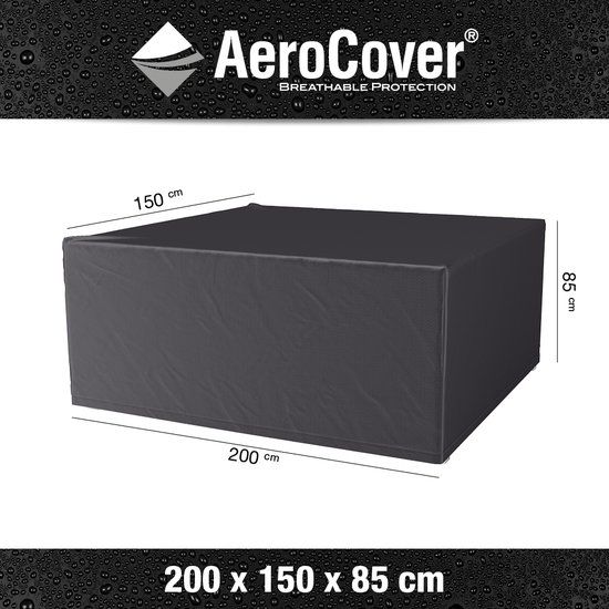 AeroCover Tuinsethoes - 200x150xH85 cm - Antraciet - Ademend - Waterproof