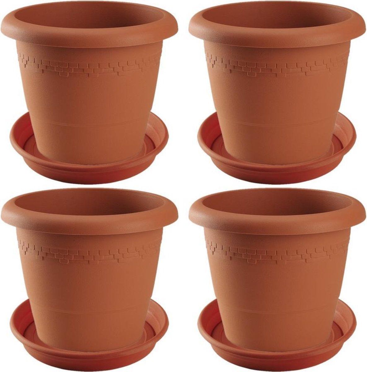 Hega hogar Bloempot - 35 cm - Terra cotta - Set van 4