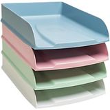 Exacompta AutentiK Brievenbakje Stapelbaar A4 Kleurenassortiment 4 Stuks