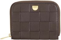 DuDu Woven Portemonnee Leder 10 cm - Dames - Horizontaal - coffee brown