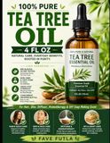 100% Pure Tea Tree Oil 4 fl oz
