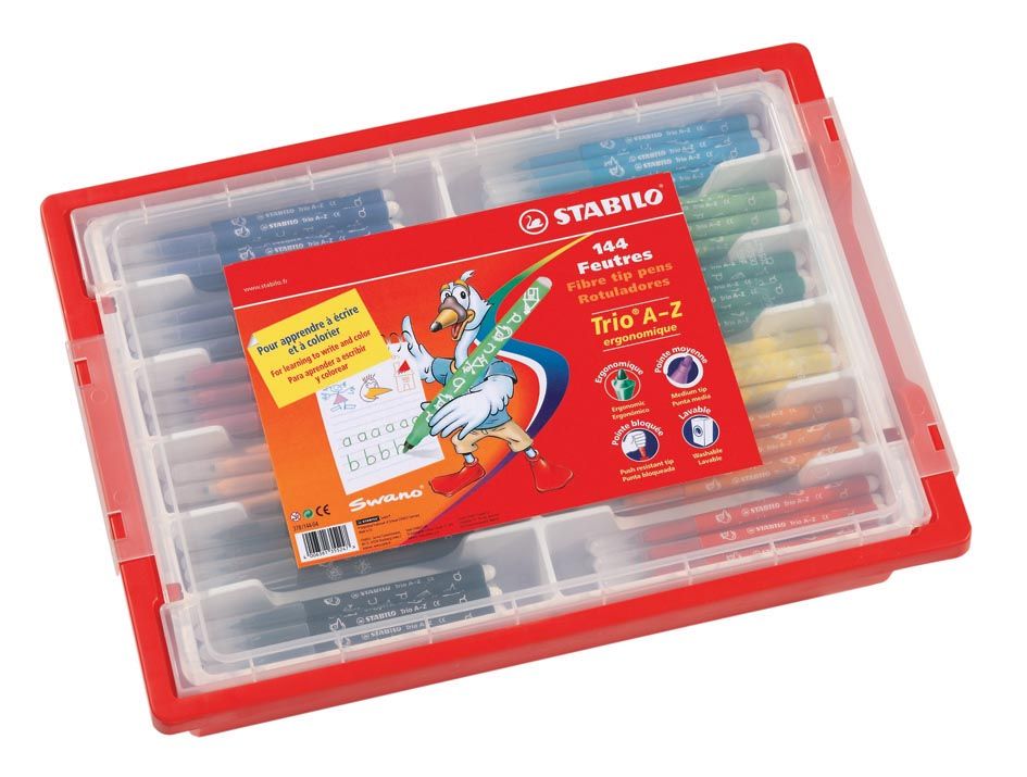 Stabilo Trio A- Z Viltstiften Fijn Kleurenassortiment 144 Stuks