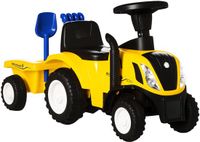 HOMCOM Trapauto met Aanhangwagen - Geel