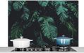 KitchenYeah Keuken Spatscherm 120x80 cm Jungle - Palmboom - Aluminium
