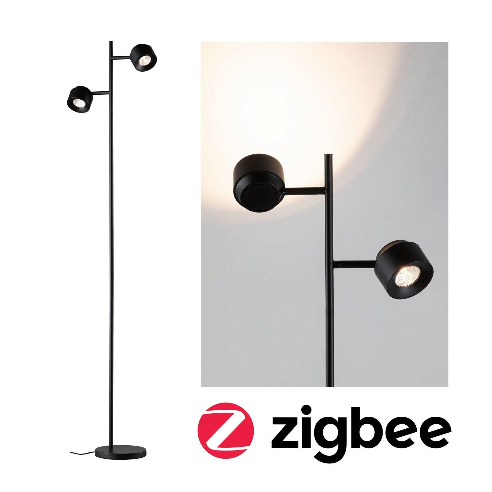Paulmann Puric Pane LED Staande Lamp - Smart Home Zigbee - Zwart